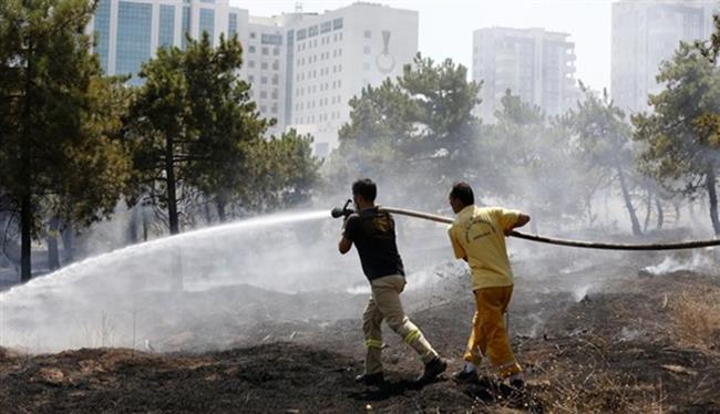 Ankara’da Başbakanlık binasının karşısında orman yangını!