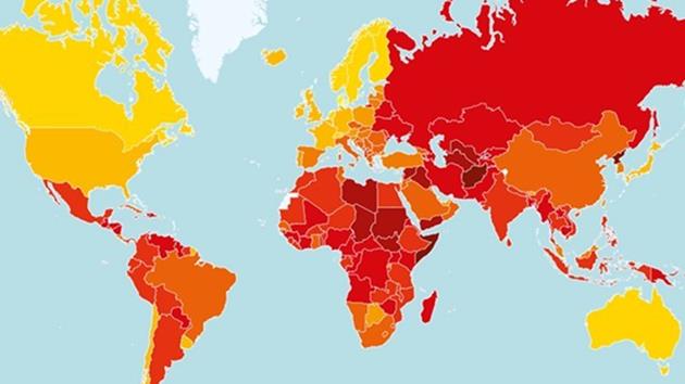 İşte ‘dünya yolsuzluk haritası’