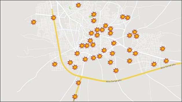 Sınır şehri Kilis'e 18 Ocak'tan bu yana Suriye'deki IŞİD kontrolü altındaki bölgeden 83 roket saldırısı yapıldı.  