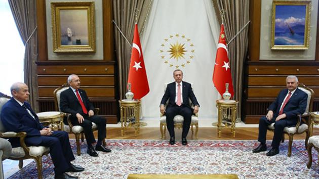 Başbakan ile CHP ve MHP liderleri Beştepe’de